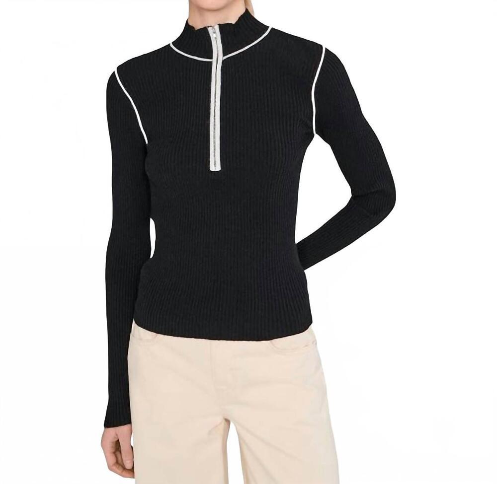 NEW SANCTUARY sporty rib zip up top in black